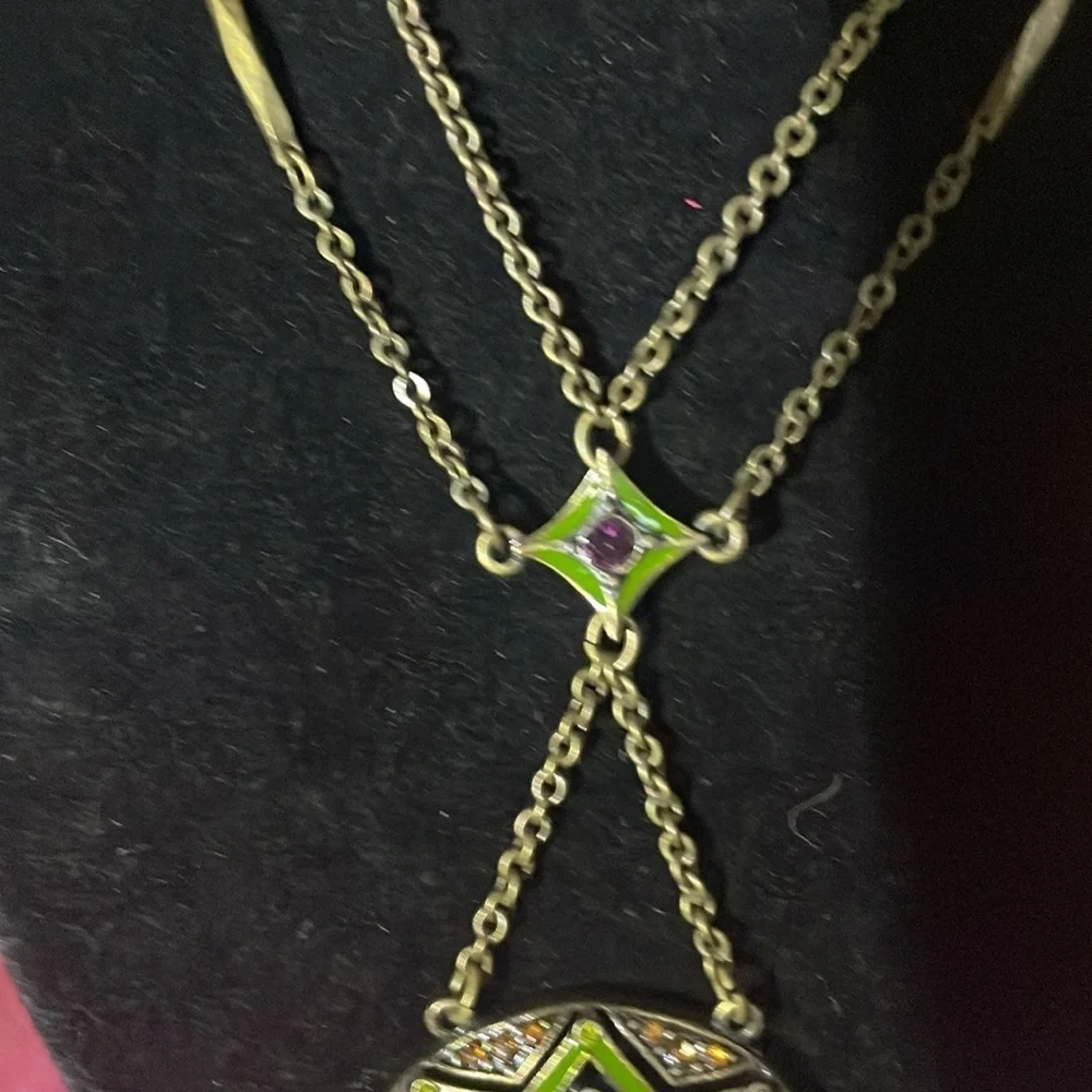 Vintage Nina Ricci Elegant Multicolor Pendant Necklace